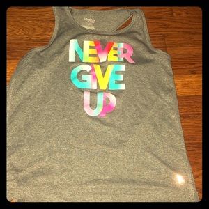 NEVER GIVE UP! kids tank top